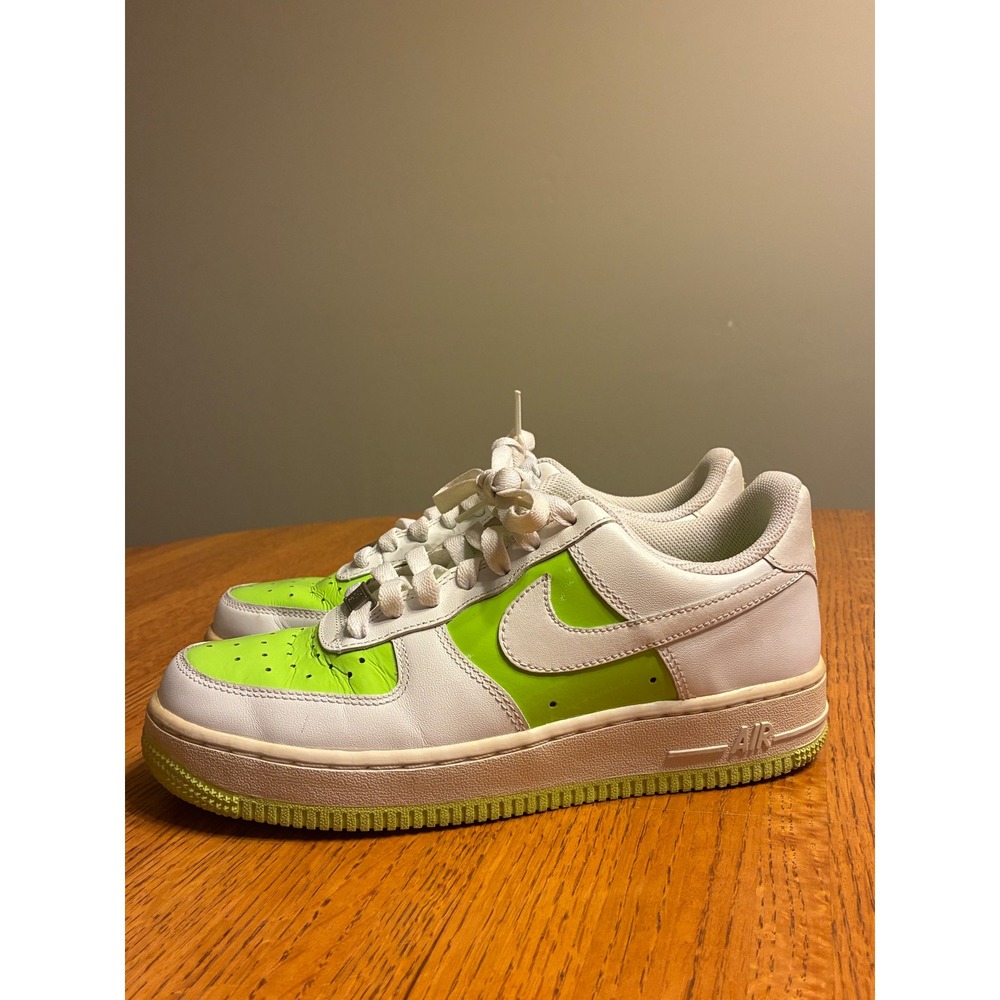 Nike Air Force 1 Low White Lime Green Patent Leather 2008 315115-712 Mens 7